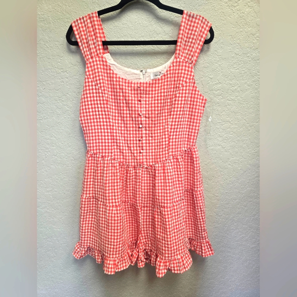 Gingham Red Romper